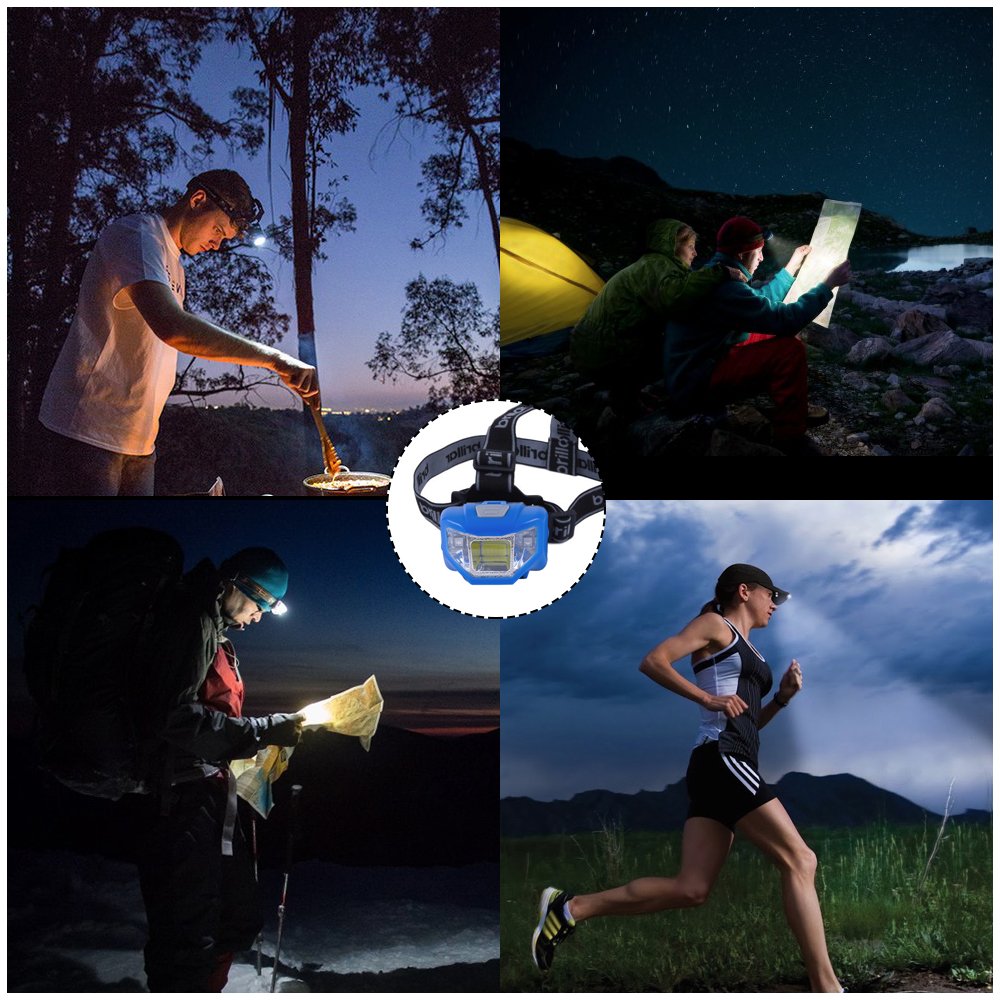 5 Mode Headlamp with COB LED Technology-Blue/Black - Blue โ image 3