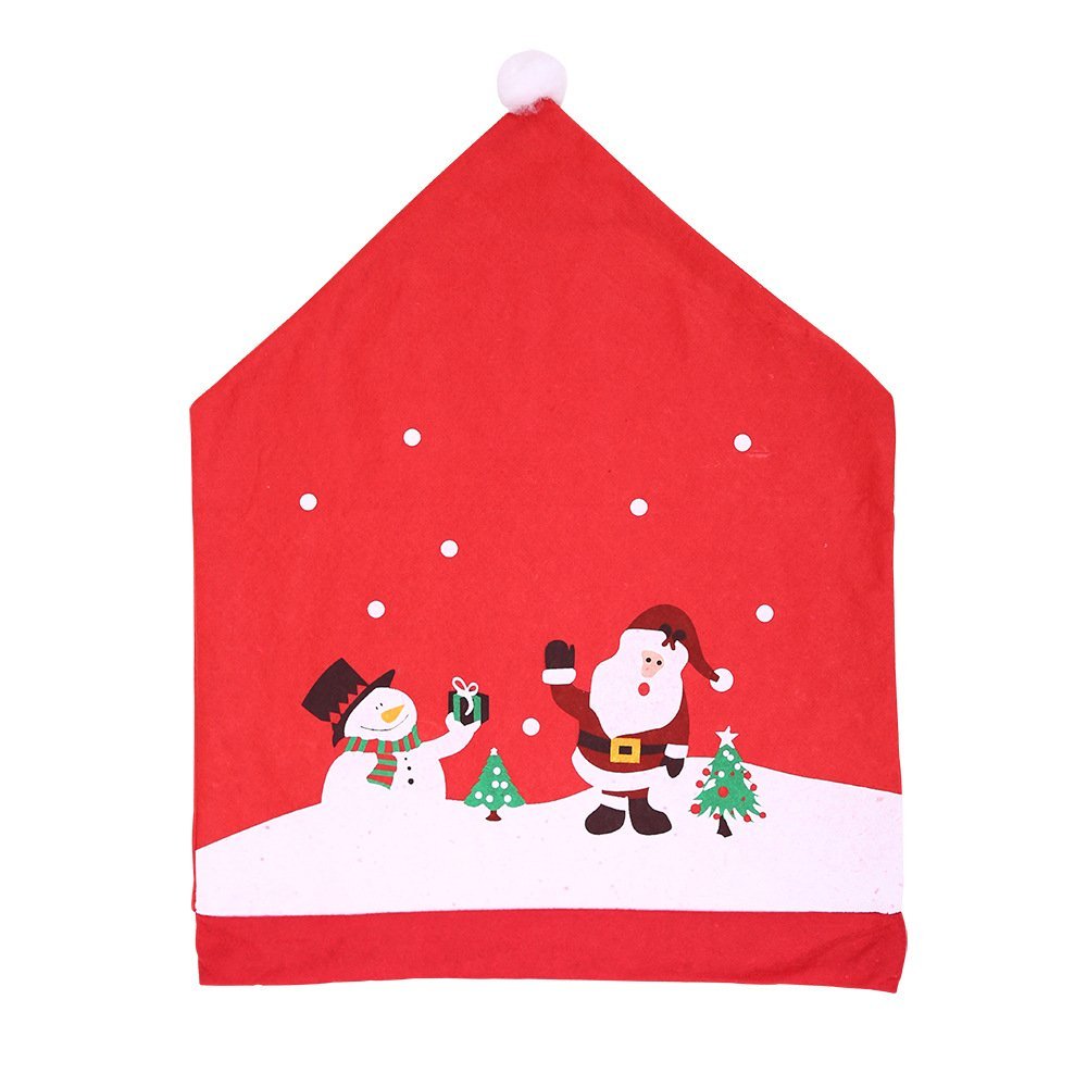 6-10x Christmas Santa Hat Chair Covers Table Cloth Dinner Home Décor Ornaments, 8PCS Chair Covers — image 3