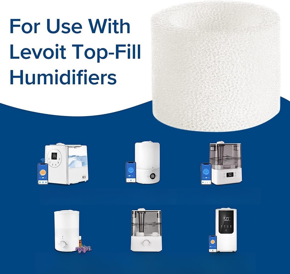 5-Pack Humidifier Replacement Filters/Wicks Compatible with LEVOIT Classic160, Dual150, Dual200S, Classic300(S), LV600S, OasisMist Series Humidifiers — image 4