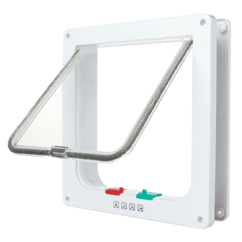 1 Cat Flap with 4 Locking Positions for Small Dogs and Cats, Easy Installation, White — image 6