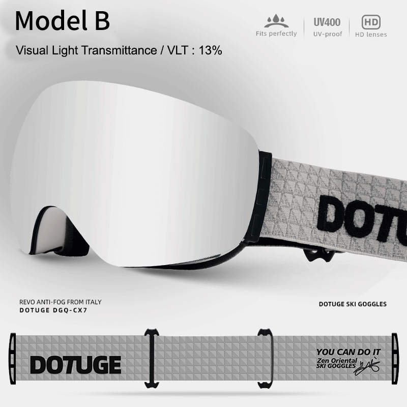Magnetic Ski Goggles with HD Anti-Fog Spherical Lens, UV400 Protection for Snow Sports, Compatible with Eyewear, Ideal for Skiing and Mountain Climbing (A) — image 6