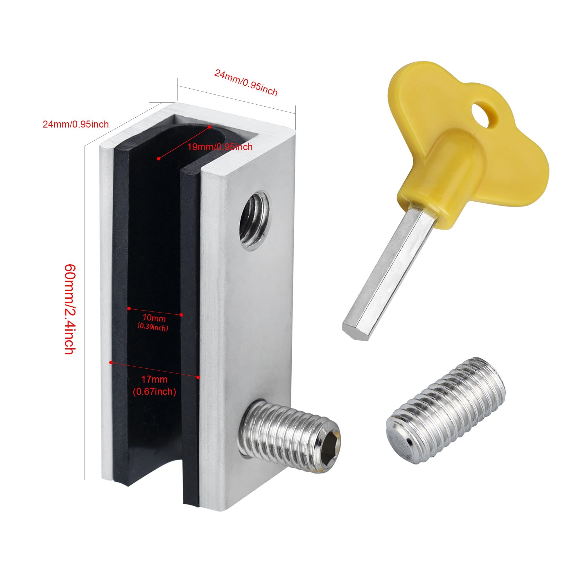 Window Locks, 4 Sets Sliding Security Window Lock with Key for Vertical & Horizontal Sliding Windows & Sliding Doors — image 5
