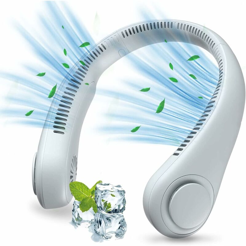 Portable Neck Fan, Usb Neck Fan With 1200Mah Battery, Bladeless Hands-Free Fan, 3 Speeds, 360° Adjustable Quiet Fan For