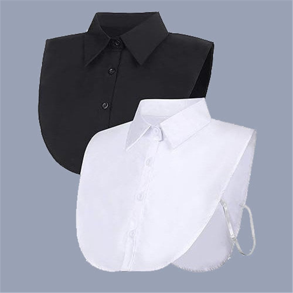 Fake Collar Detachable Collar Faux False Collar Blouse Half Shirt Collars Tops for Women Graduation Halloween(Black+white) — image 2
