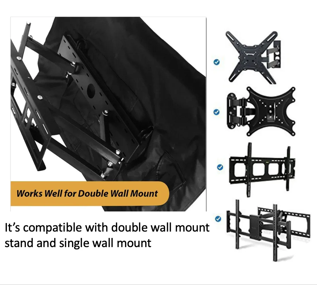 Dust-proof Outdoor TV Cover 60-65 Inch Flat Television Waterproof UV Resistant Protector, Built In Remote Controller Storage Pocket-XXL โ image 3