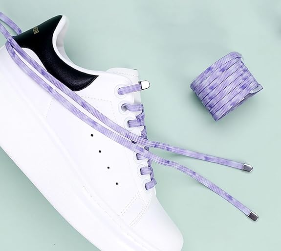 2 Pairs No-Tie Elastic Shoelaces for Sneakers and Running Shoes, Stretch Lock Laces for Quick, Comfortable Everyday Wear, Blue,Purple — image 6