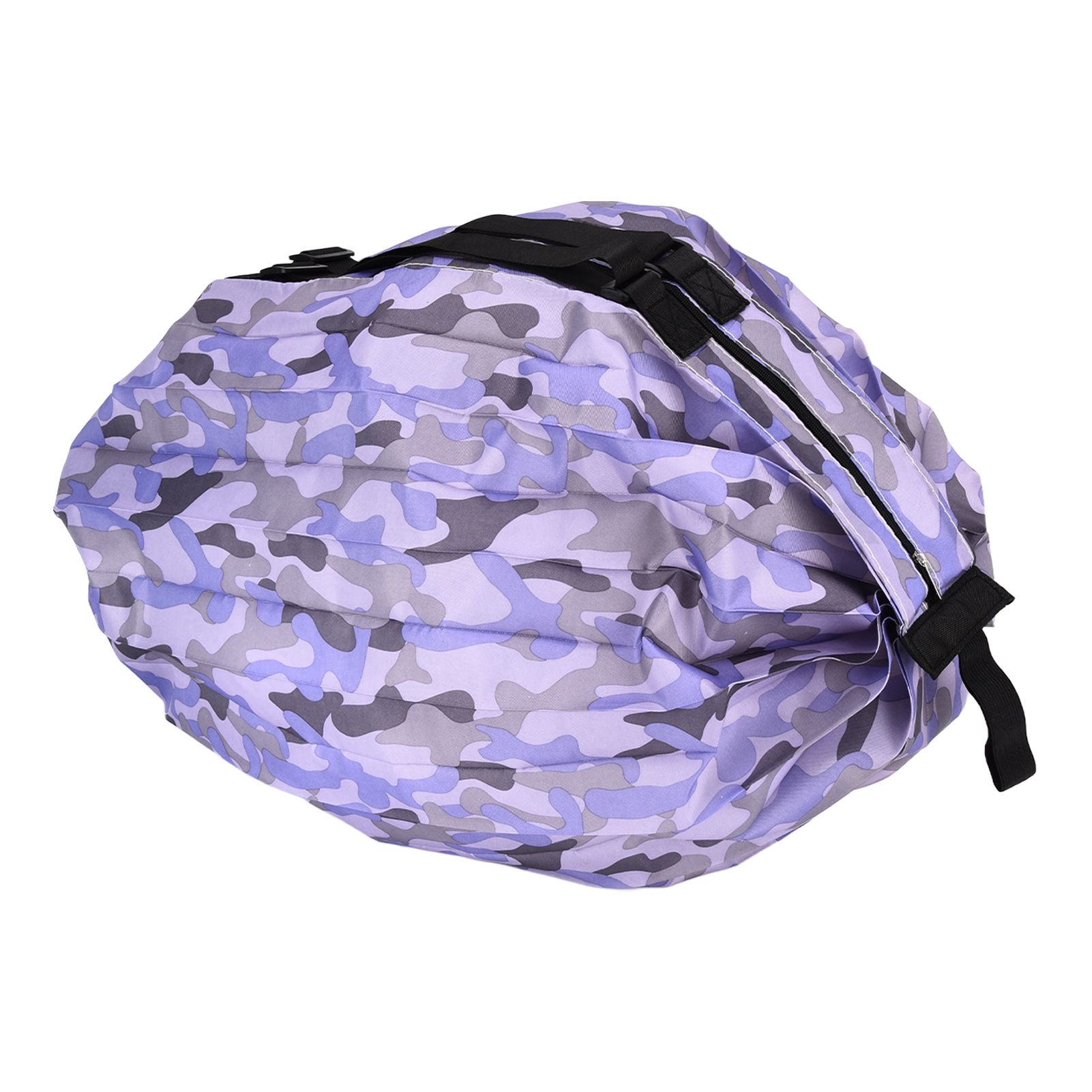 High Capacity Storage Bag Travel Single Shoulder Waterproof Shopping Bag Portable Folding Storage BagPurple Camouflage โ image 3