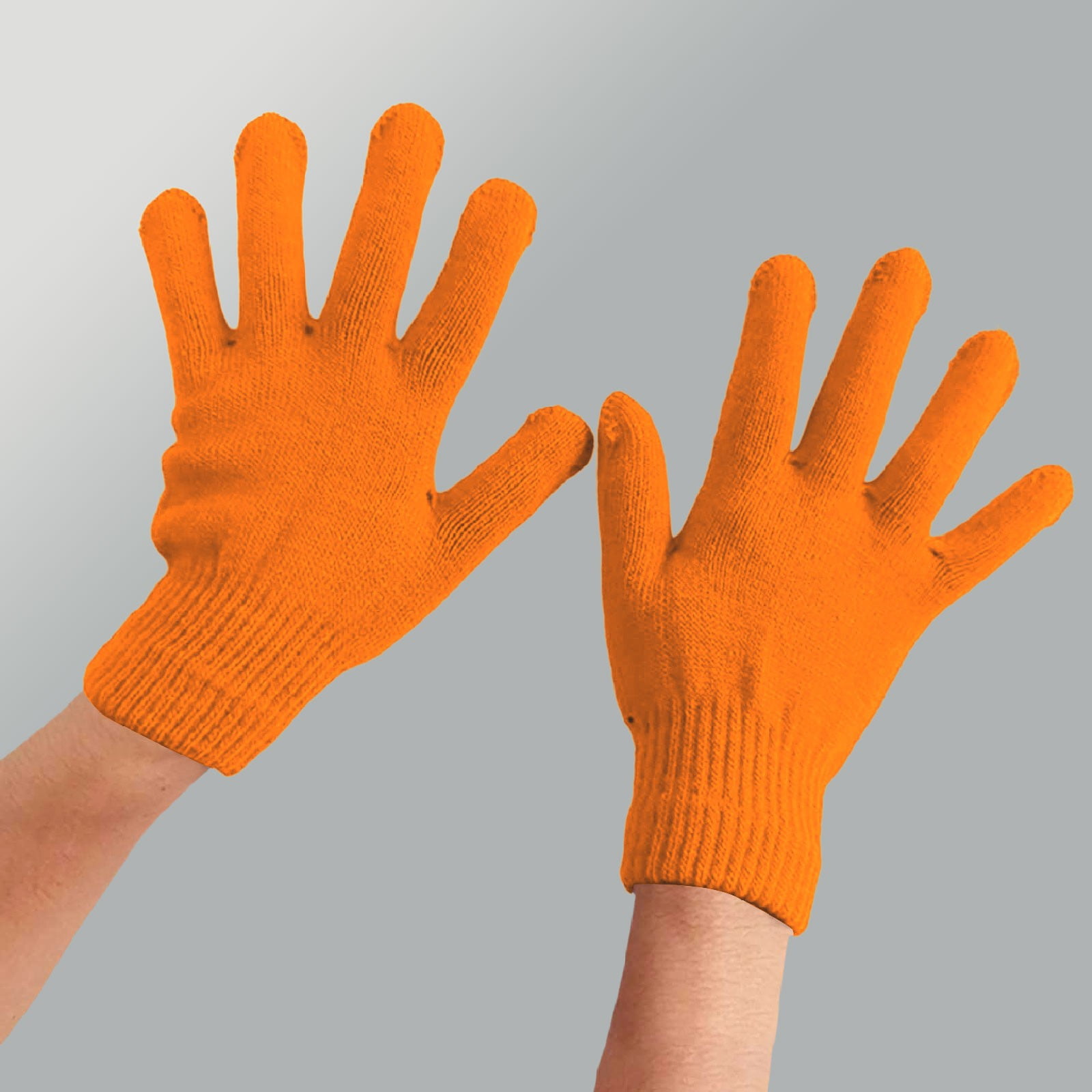 Winter Gloves Warm Strecty Knit Gloves for Men Women- Dark Gray One Size Orange — image 2