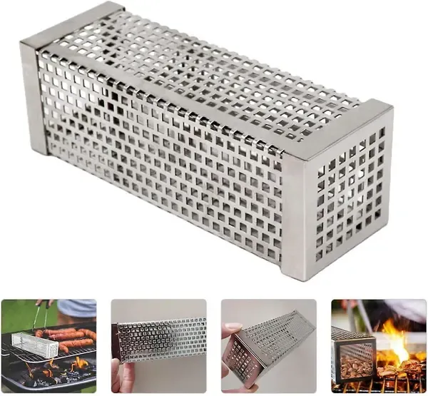 Stainless Steel Pellet Smoker Tube, BBQ Wood Chip Smoker Box for Hot and Cold Smoking on Gas and Electric Grills, Silver, 15 cm — image 4
