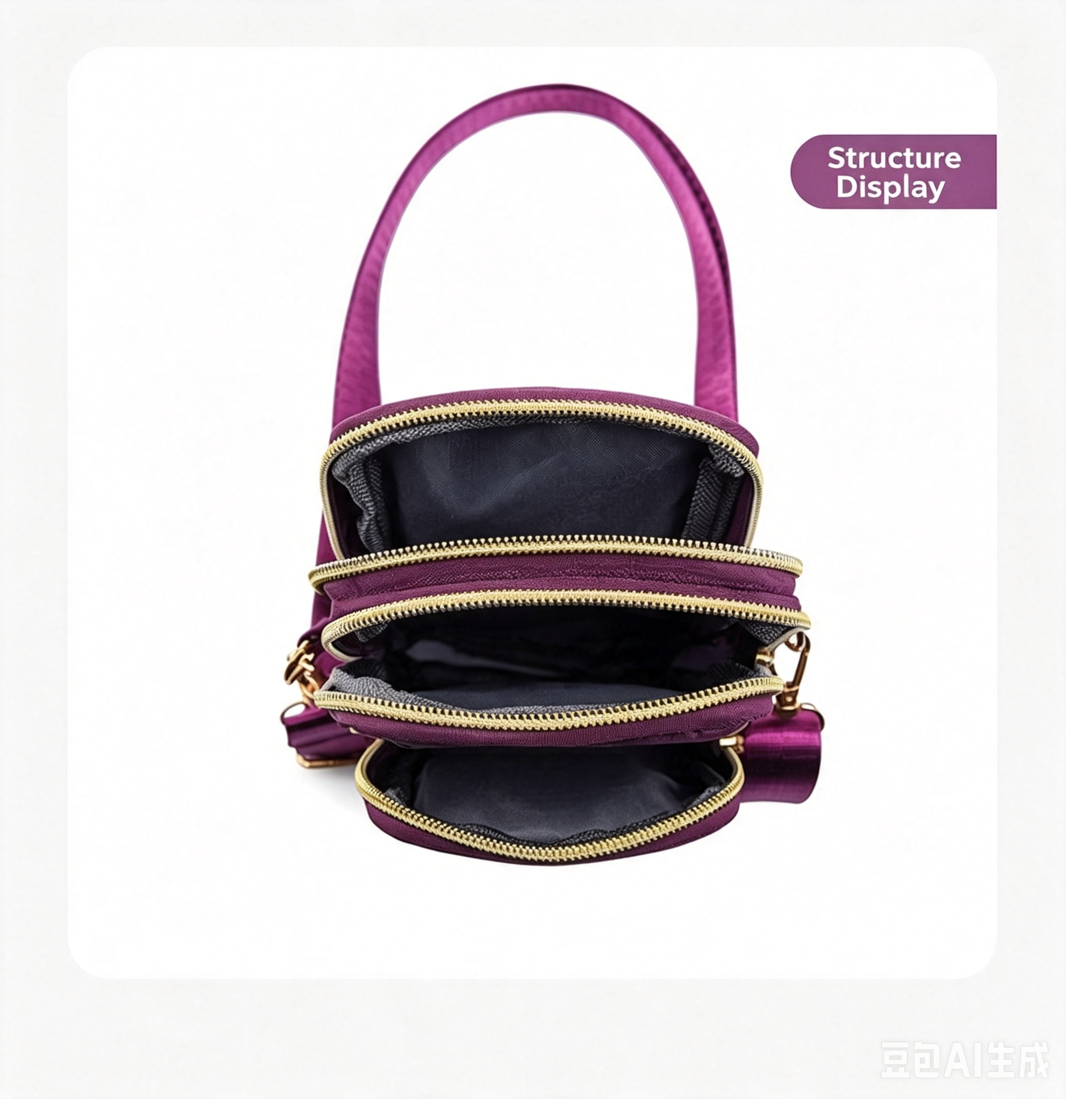 Lightweight Phone Crossbody Bag - Waterproof Oxford Shoulder Bag for Women - Casual Slim Sling Purse for Travel Daily Commute - Purple โ image 3