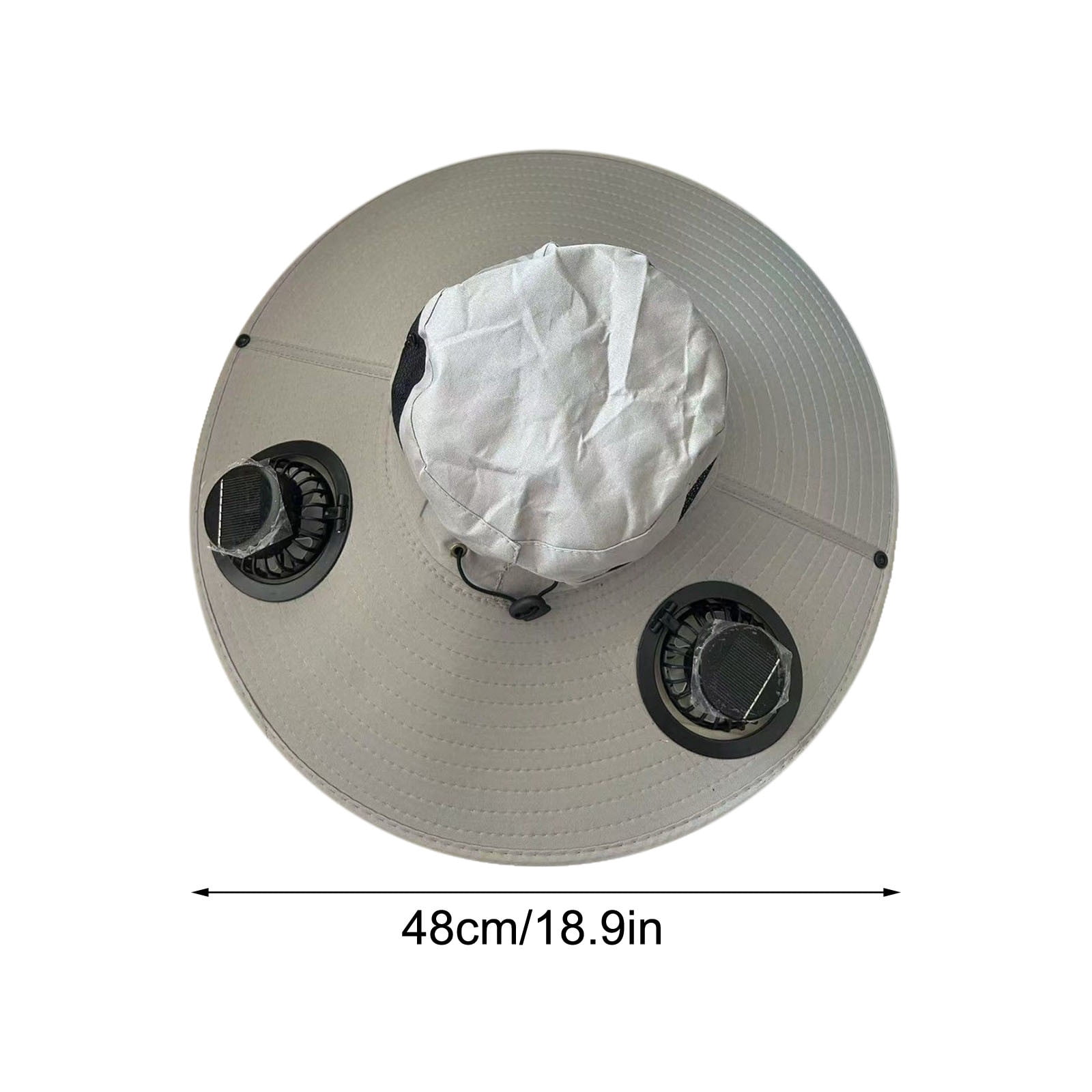 Solar Fan Hat Wide Brim Solar Fan Hat Outdoor Wide Brim Sun Hat with Solar Fan Fishing Hat, Removable & USB Charging Fan B-Gray โ image 3