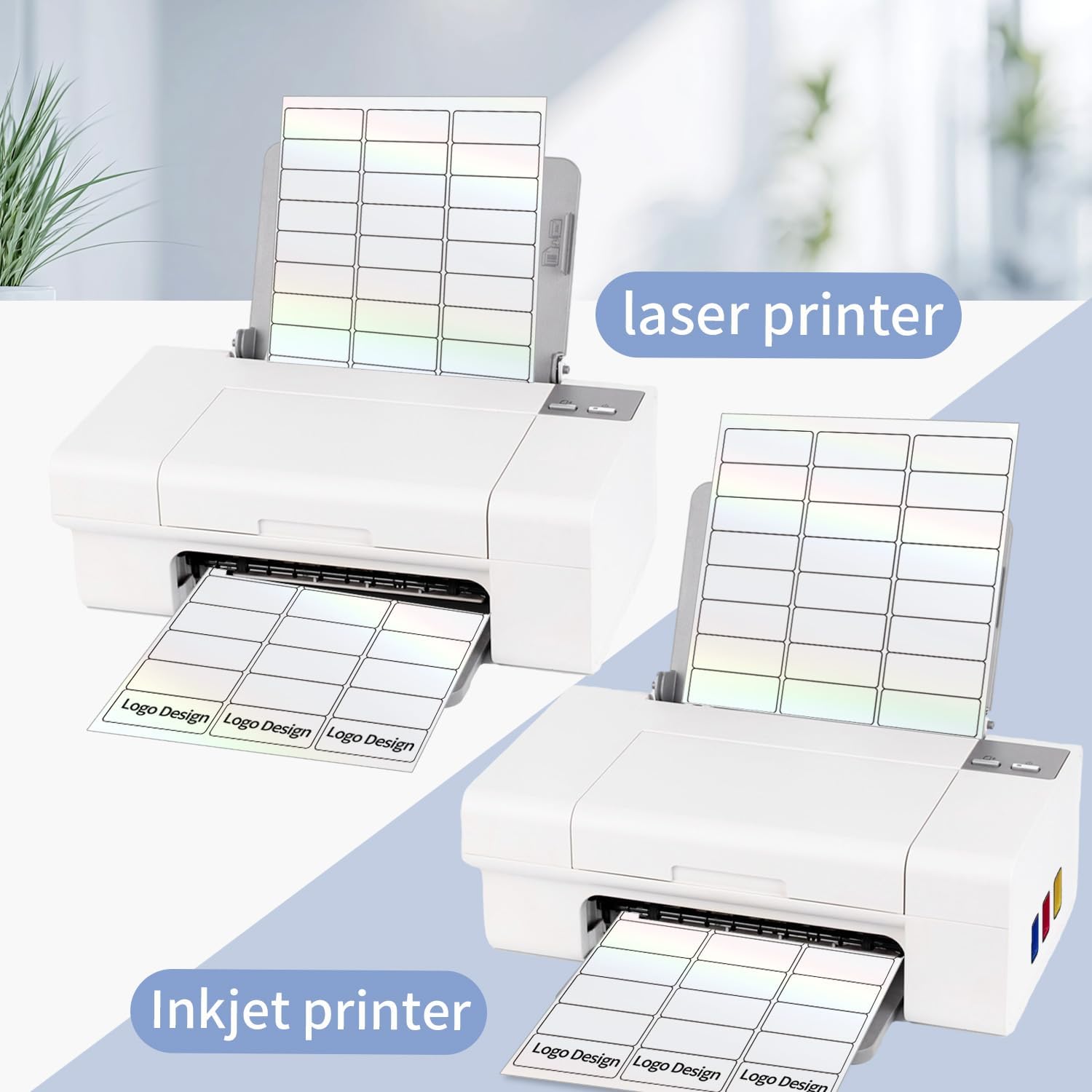 STARLIBOO Transparent Stickers Labels -1" x 2-5/8" Clear Address Labels Mailing Stickers for Laser/Inkjet Printer 8.5"×11"- 20 Sheet (Clear Holographic) — image 3