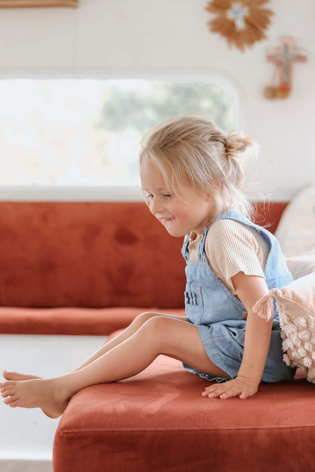 Ponchik Babies + Kids - Cotton Dungaree Overalls - Capri Blue — image 4
