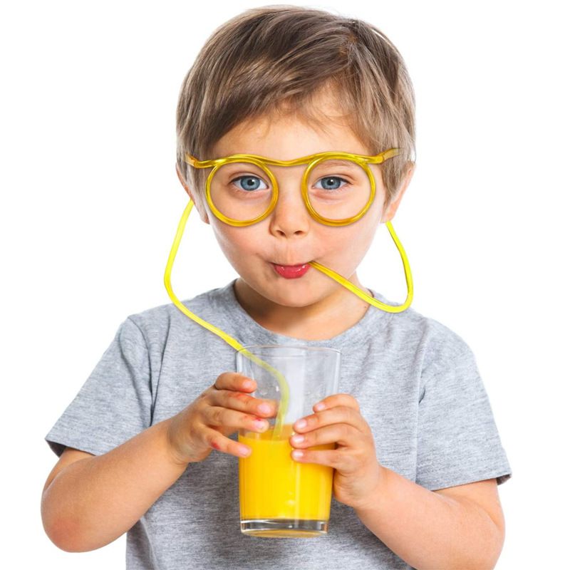 10 Pieces Silly Straw Glasses Eyeglasses Straws Eyeglasses Crazy Fun Loop Straws Novelty Drinking Eyeglasses Straw for Annual โ image 2