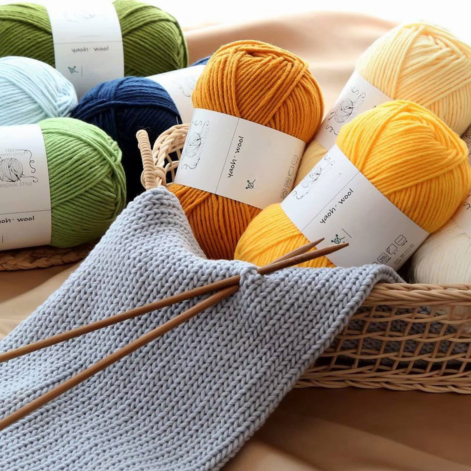 Hand-Knitted Yarn #2 Pure White, 1Pc100G Hand Woven Cotton Yarn Soft Crochet Yarn for Hand Knitting Warm Sweater Sofa Cushion Scarf Diy Ebony Green — image 4