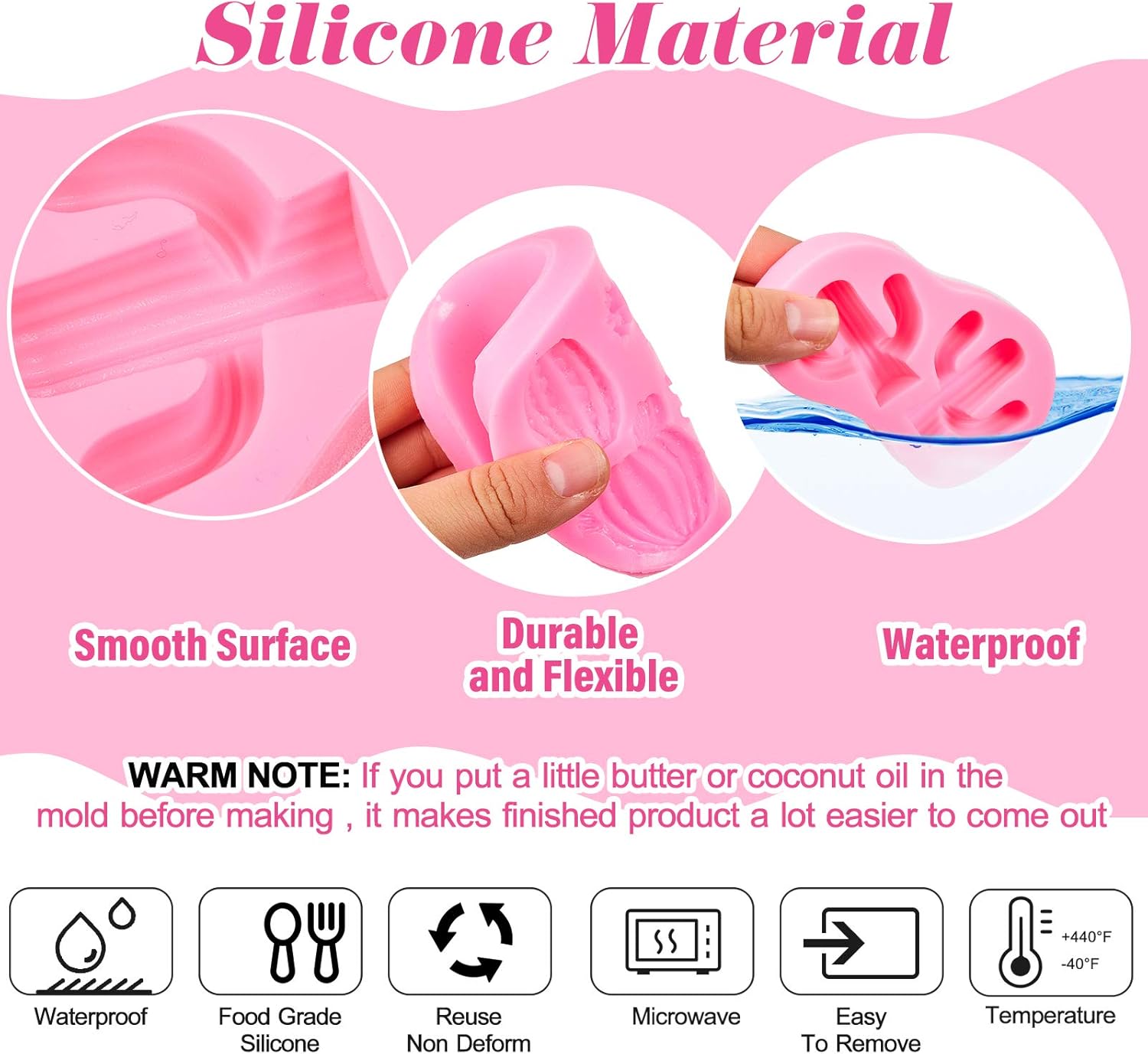 3 Pieces Cactus Silicone Fondant Moulds Cacti Hawaiian Cake Moulds Set for Making Sugar Chocolate Candy Gum Paste Cupcake Cake Decoration Supplies โ image 4