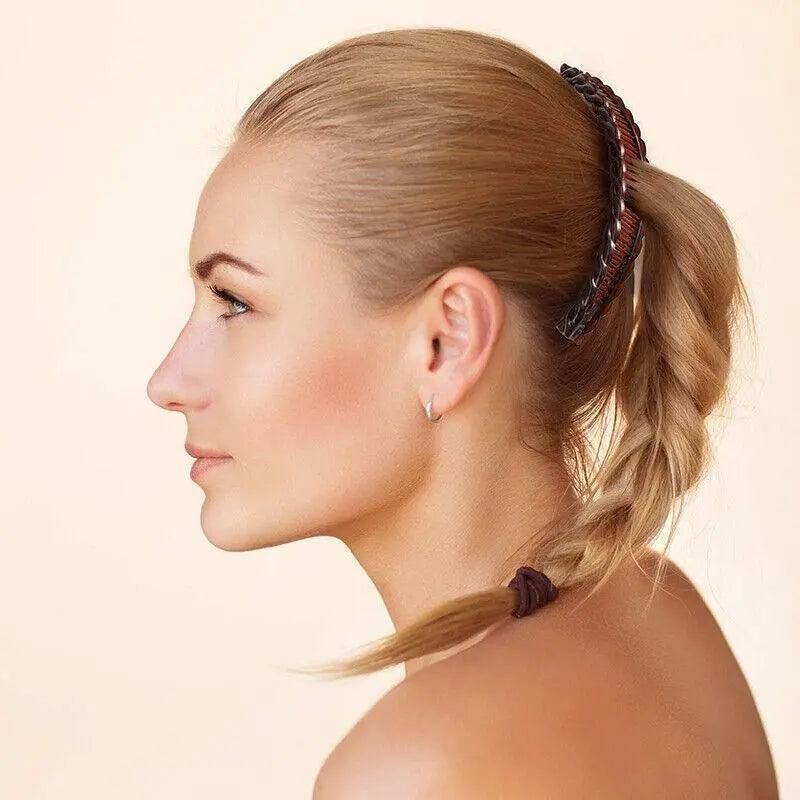 5X Hair Ponytail Holder Banana Clips Plastic Black Claw Comb Clip Multipurpose - Brown โ image 6