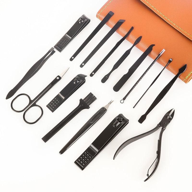 16PCS Stainless Steel Manicure Pedicure Set Nail Clippers Grooming Kit with Case โ image 2