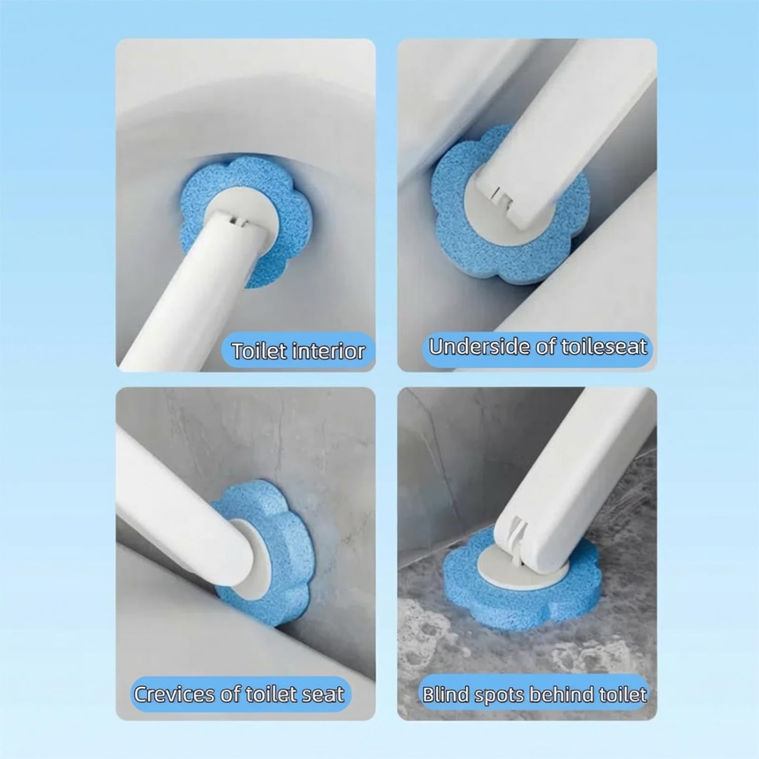 Disposable Toilet Brush with 48 Refills,Toilet Cleaning Supplies,Toilet Wand Brush Starter Kit,Wall Mounted Toilet Bowl Cleaner Brush with Holder for Bathroom — image 6