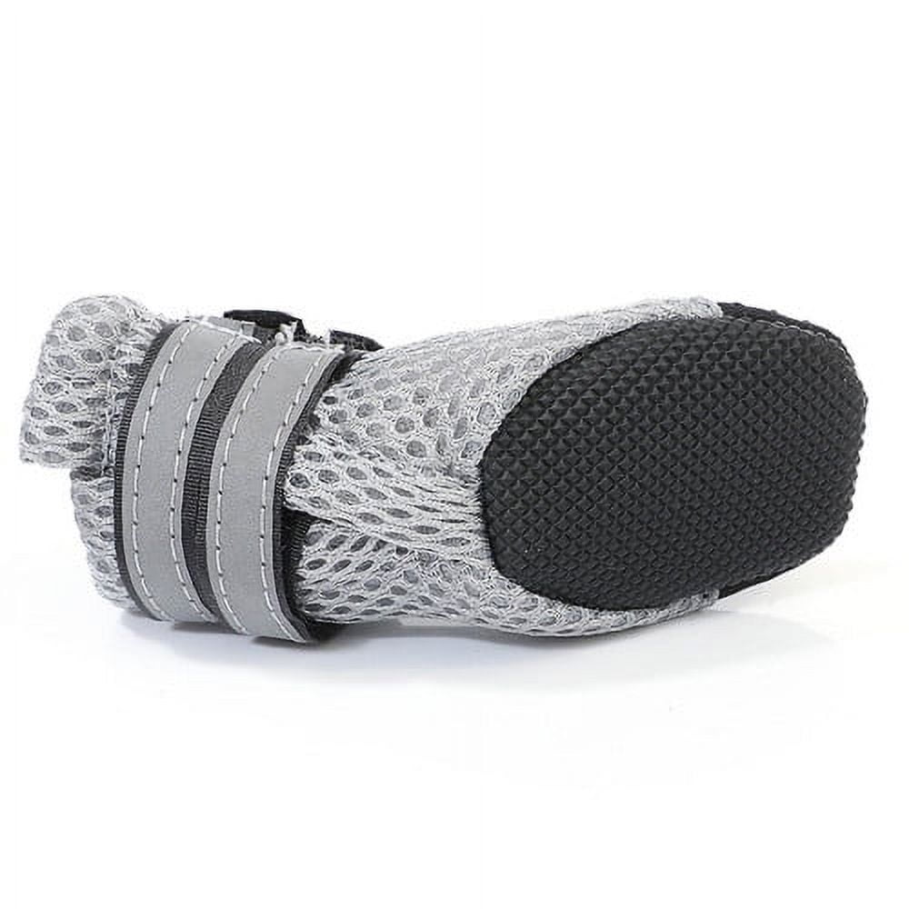 Small Dog Shoes, Slip Resistant 4pcs Dog Puppy Boots Booties Pet Sneakers with Reflective Fastener Tape for Small Medium Dogs, Protect Paws Easy to Wear Daily — image 5