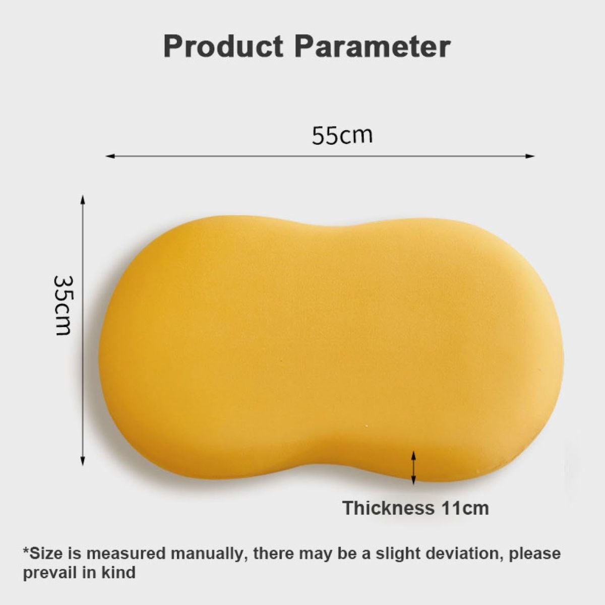 Soft and Comfortable Cat Belly Pillow Home Memory Foam Pillow Cervical Deep Sleep Memory Pillow High Pillow - Yellow - Size 55 * 35 * 11cm โ image 2