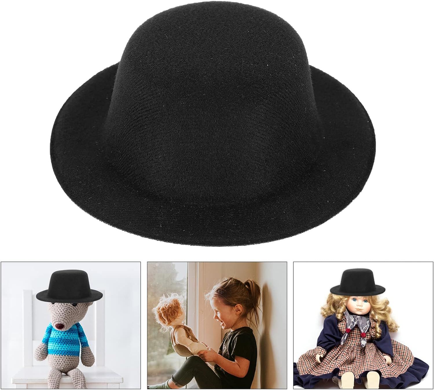 Mini Felt Top Hats DIY Black Felt Top Hats Miniature Formal Hats for DIY Crafts Snowman Ornaments,4pcs(Black) โ image 3