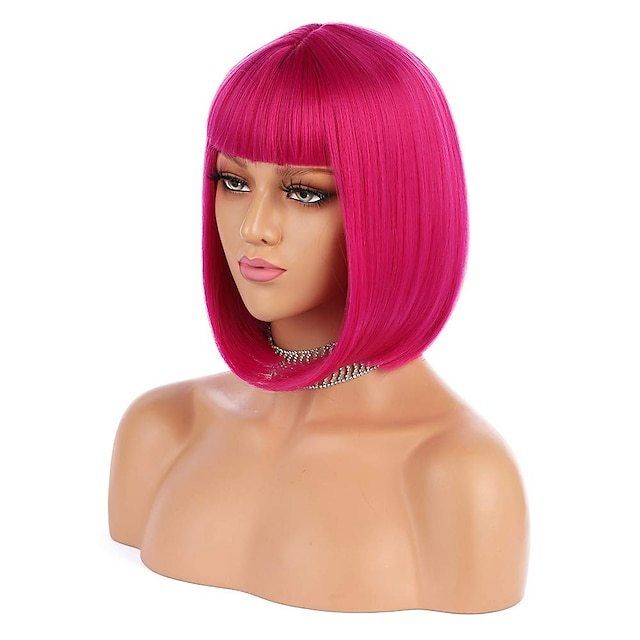 Pink Synthetic Wig for Party Pride Parades and Cosplay — image 6