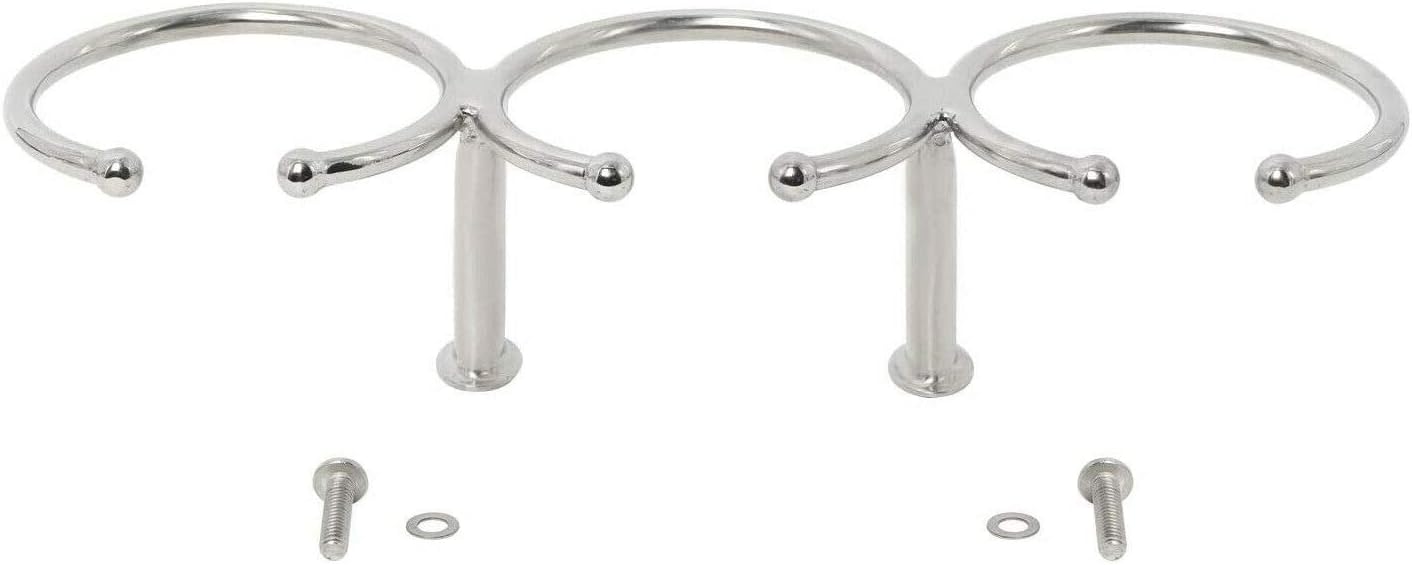 Boat Triple Ring Cup Drink Holder, Stainless Steel 316 Holder Polished for Yacht Truck Car Apartment RV- Open Design (1pcs) โ image 2