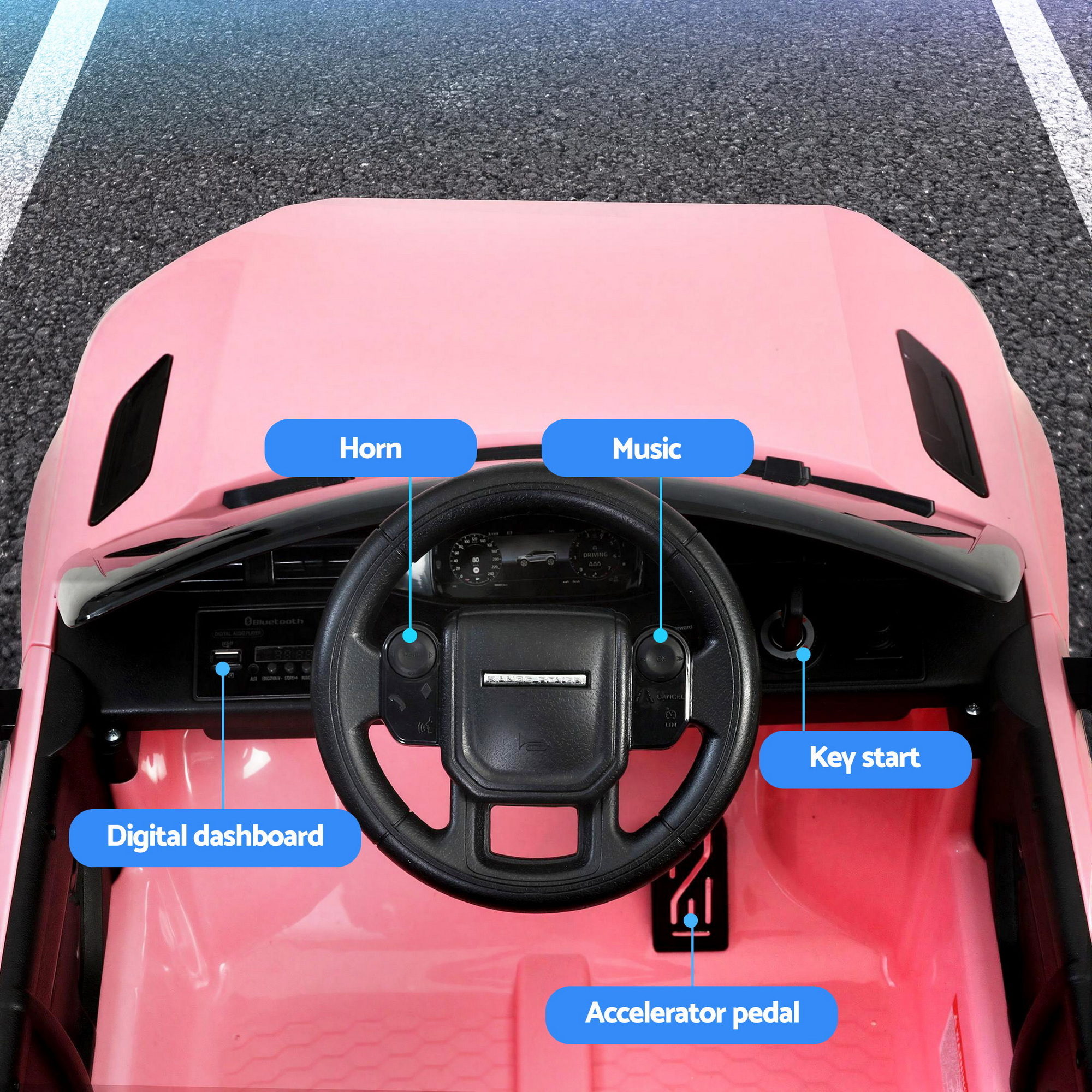 Rigo Ride On Car Kids Electric Ride On Cars Land Rover Licensed 12V Pink โ image 5