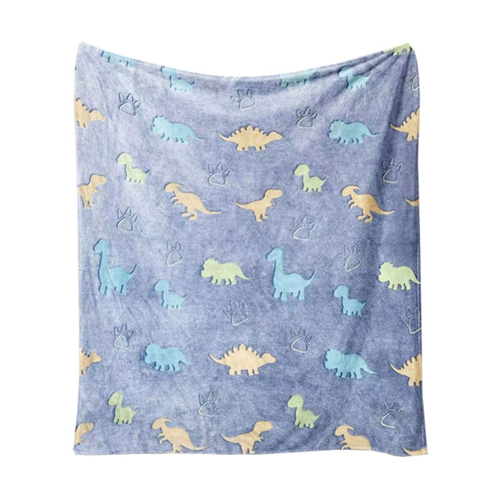 Glow in The Dark Throw Blanket, Dinosaurs Blanket for Boys, Luminous Kids Blanket, Soft Blankets for Birthday Christmas
