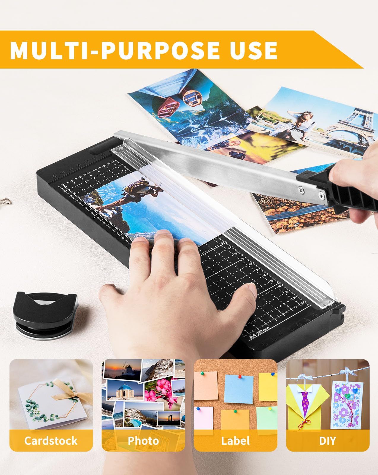 Guillotine Paper Cutter with Sheet Capacity, Heavy Duty Paper Cutter for, Paper Trimmer for Crafting, Classroom and Office โ image 5