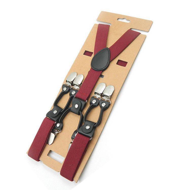 Unisex Y Shaped Suspenders 6 Clips 2.5cm Polyester Blue — image 5