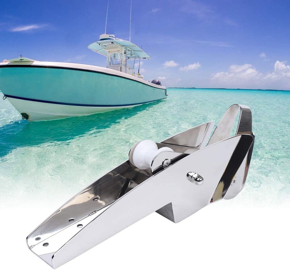 AISI 316 Stainless Steel Hinged Self-Launching Bow Anchor Roller with pivoting Dual-Roller 16.5'' for Marine Yacht Docking Accessories — image 6