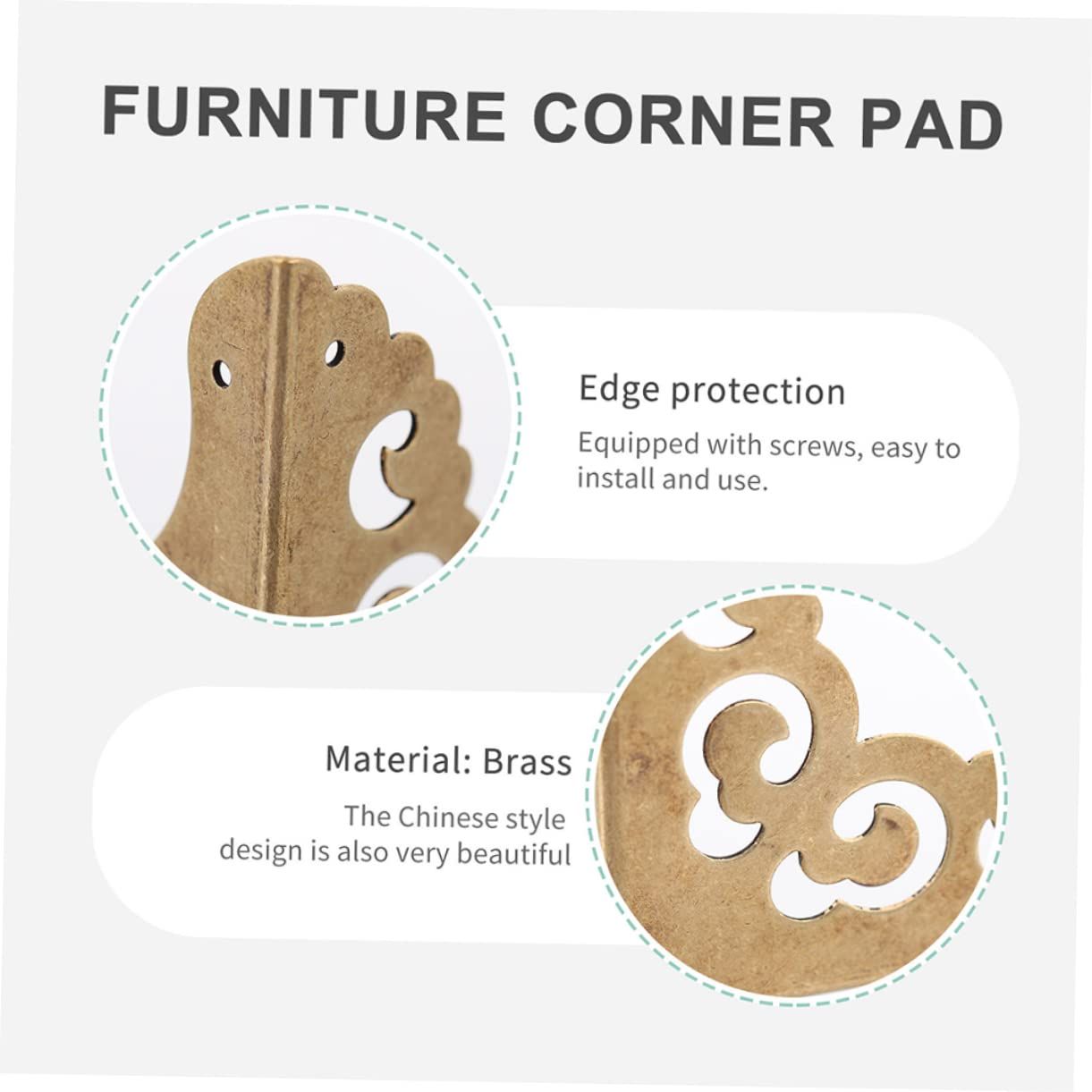 8 Pcs Furniture Copper Corner Guard Doll House Fish Tank Corner Bumper Woodland Cake Decorations Book Corner Protectors Table โ image 2