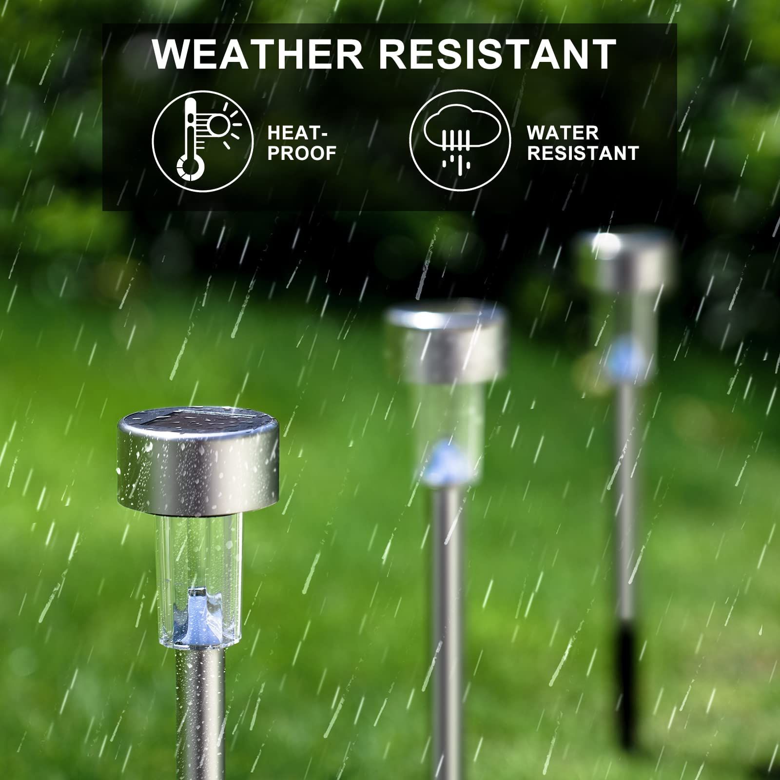 Solar Lights Outdoor Waterproof, Stainless Steel LED Landscape Lighting Outdoor Solar Lights for Outside -12 Pack ( Multicolor ) — image 5