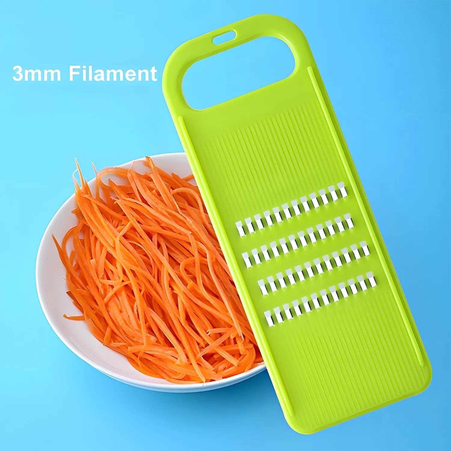 Green Multifunctional Stainless Steel Vegetable Julienne Grater with Anti-Slip Ergonomic Handle for Shredding Slicing Zesting Cheese Citrus — image 5