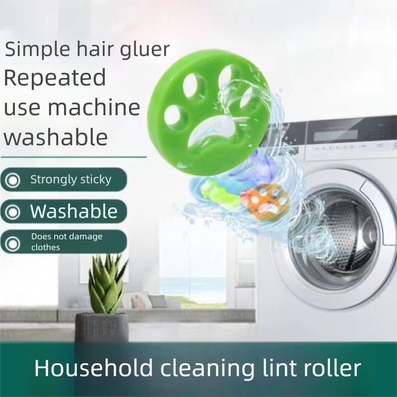 Floral green 10-Pack Reusable Silicone Cat Paw Lint Remover for Clothes and Laundry, Double-Sided Sticky Cleaner for Pet Hair and Dust – Ideal for Home Use — image 4