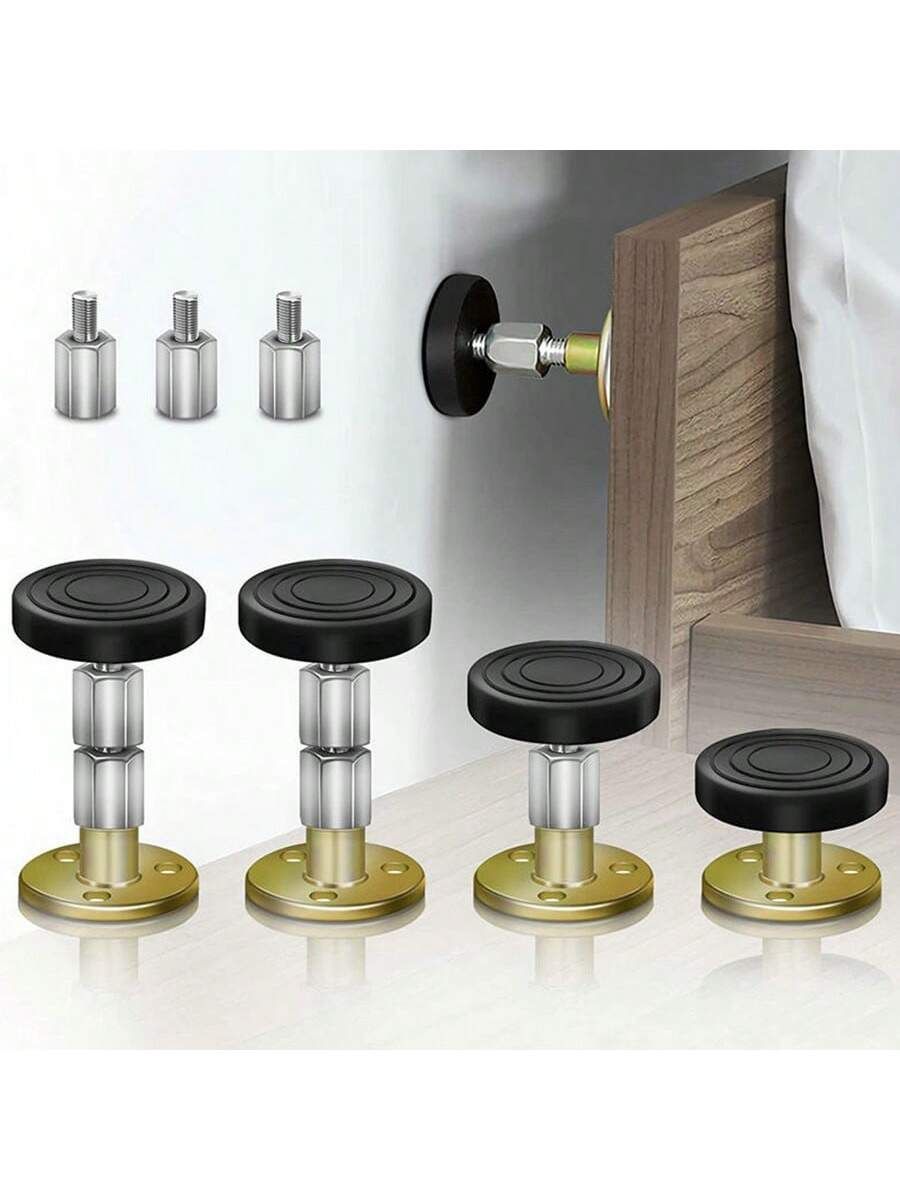 4PC Adjustable Bed Headboard Stabilizer โ Prevents Shaking, Random Patterns, Easy Installation 46mm-64mm