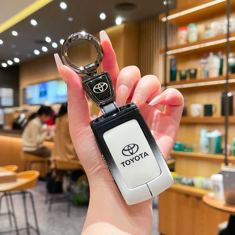 Fragrant Car Toyota Corolla Cross Key Case Zinc Alloy Standard M style gradient black and white single bag + round buckle โ image 4