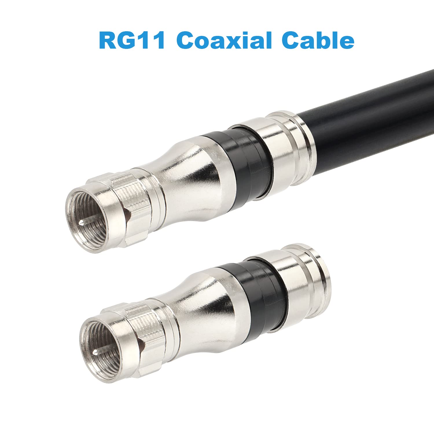 RG11 Connectors 10 Pack,F Type Connectors,RG11 Coax Cable Compression Fitting with Weather Seal O Ring โ image 3