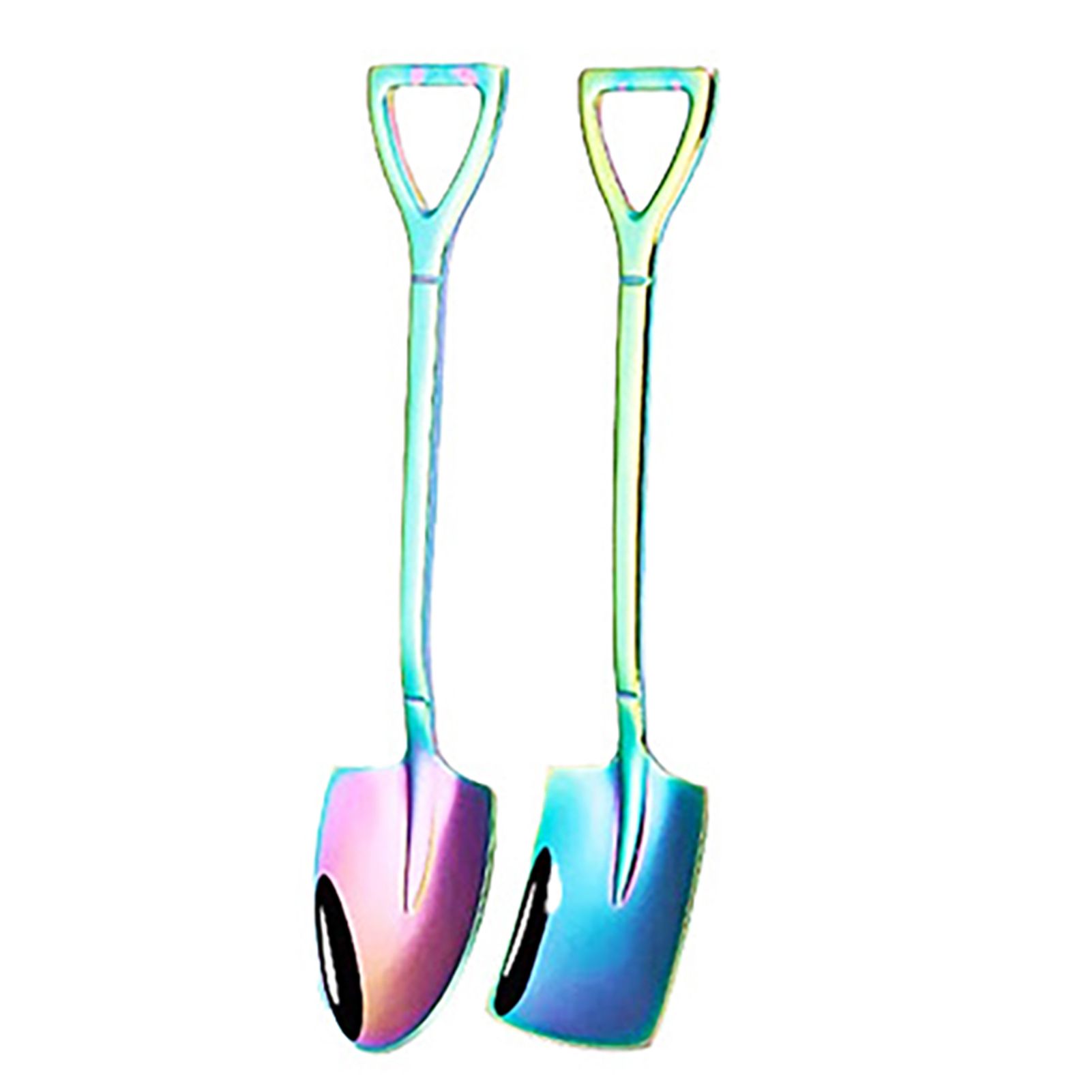 6Pcs Shovel Spoon Set 15cm Stainless Steel Square Shovel Spoon and Pointed Shovel Spoon Set for Home Outdoor Office Colorful โ image 2