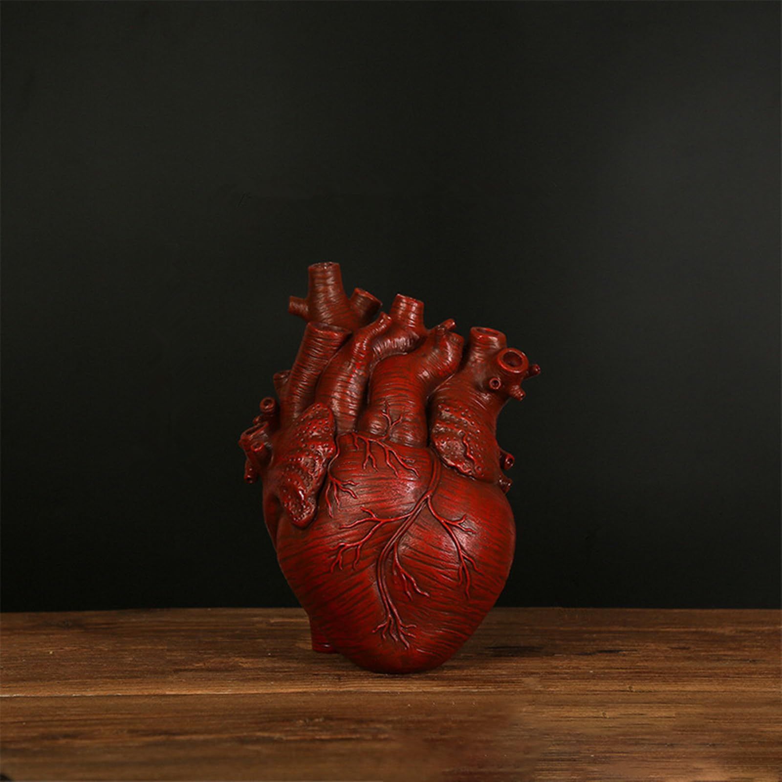 Vase Flower Vases Heart Shaped Decor Resin Flower Pot Modern Unique Nordic Art Style Decorative Vase for Home Wedding Gift Desktop Living Room Decoration - Red — image 5