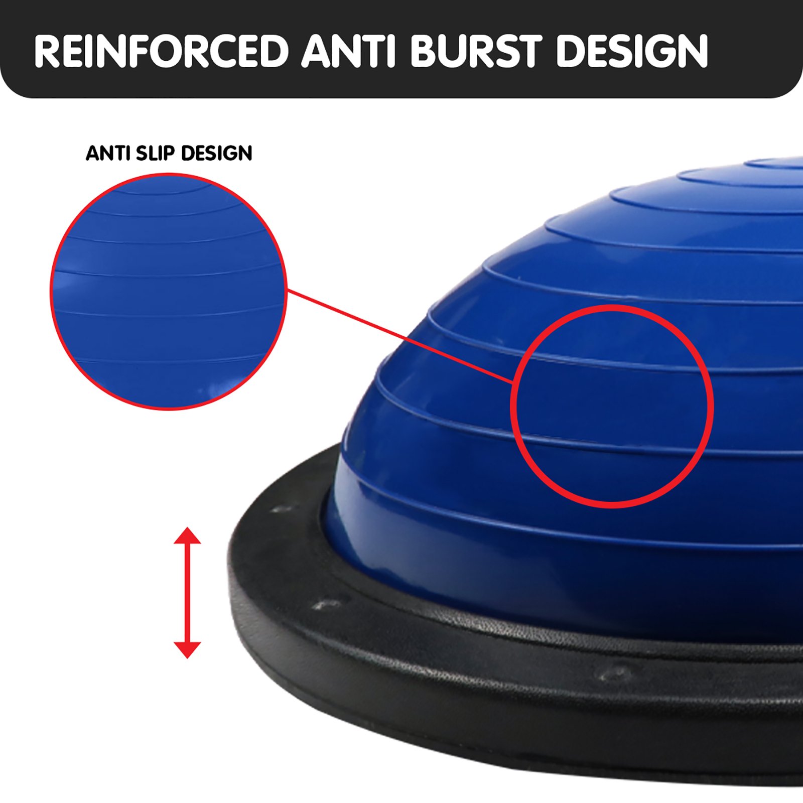 Powertrain Fitness Yoga Ball Home Gym Workout Balance Trainer Blue โ image 4