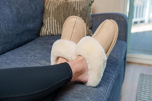 Slippers - Plush Slippers - Winter Slippers - Lounge - Soft - Warm - Non-slip - Beige - Size 36/37 โ image 2
