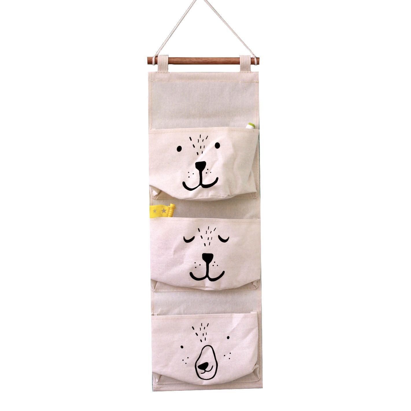 3Pcs Wall Hanging Storage Bag Organizer for Bedroom Aesthetic – Waterproof Over The Door Closet Organizer with Remote — image 4