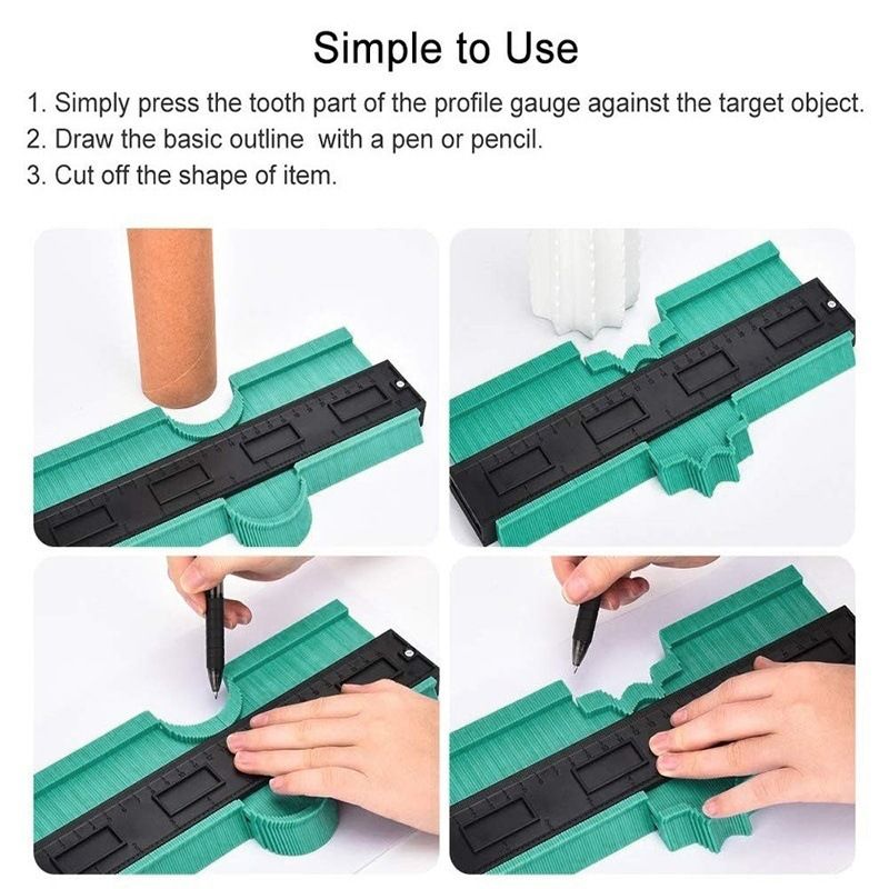 Contour gauge tool Contour Gauge Plastic Profile Copy Contour Gauges Standard Wood Marking Tool Tiling Laminate (5 inch Red) — image 3