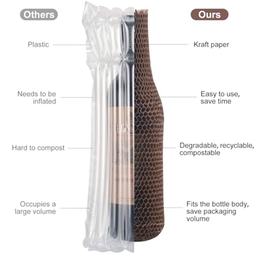 16 Set Wine Bags for Travel Honeycomb Paper, Reusable Wine Bottle Protector Sleeves, Unbreakable Wine Travel Bags for Airplane Travel Transport Car Proof — image 2