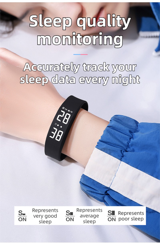 Beige Silent Vibration Alarm Smart Silicone Wristband with 3-Alarm Settings - Discreet Wake-Up Device for Teens & Adults (Vertical version) — image 5