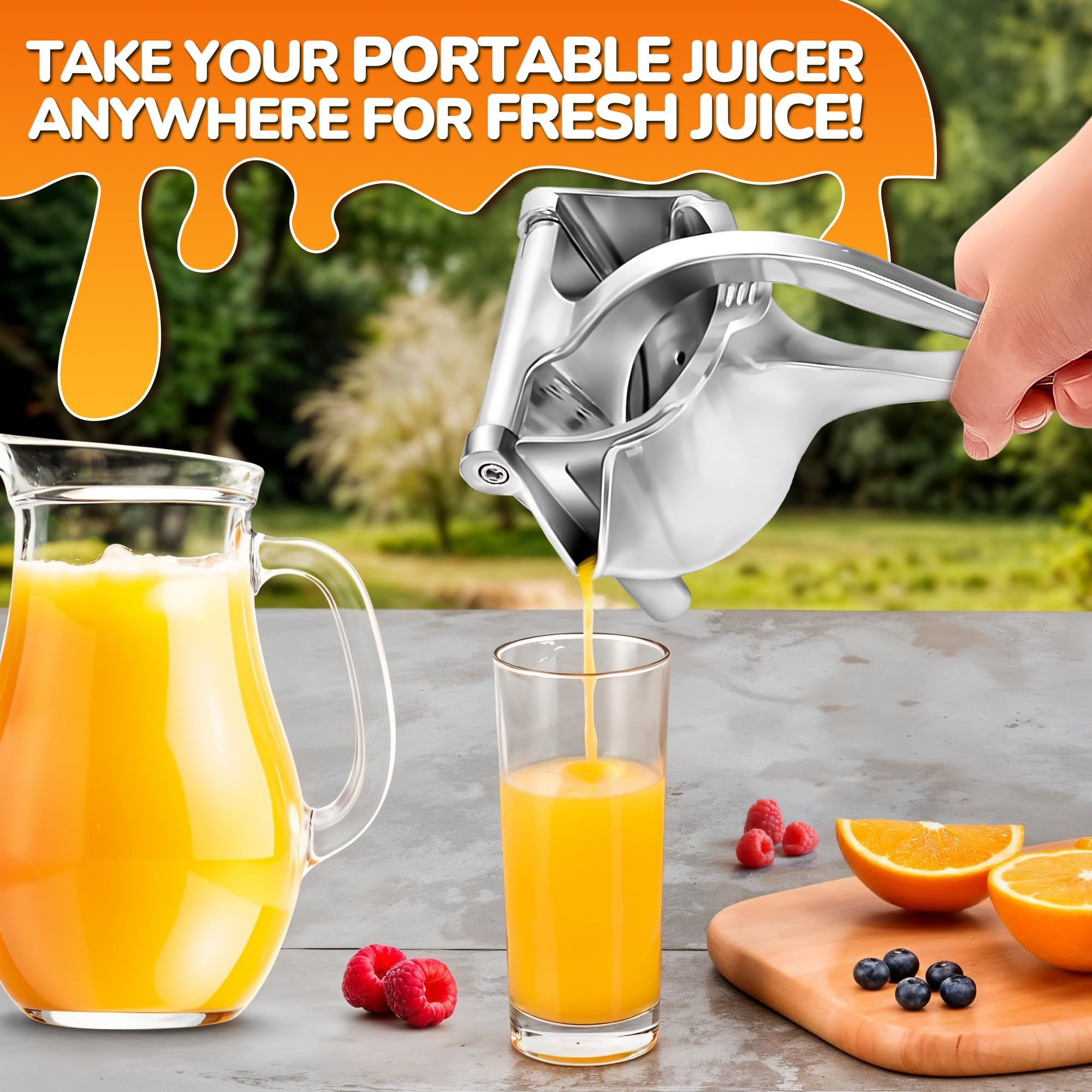 Aluminum Alloy Fresh Fruit Juice Extractor - Hand Juicer Squeezer, Non-Slip Ergonomic Grip, Easy to Use & Clean, 23.5cmLength with 0.6L Capacity - Efficient โ image 5