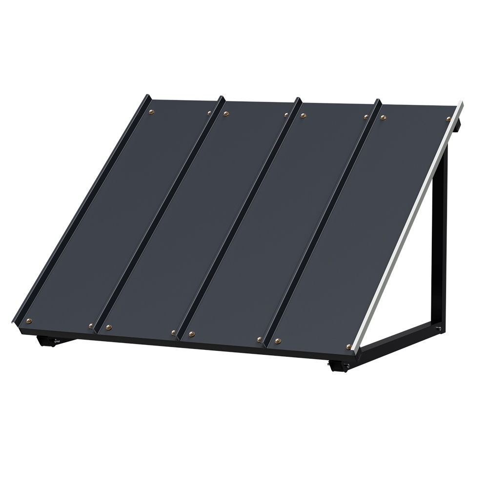 Instahut Window Door Awning Canopy 1mx1.2m Black Metal Frame — image 4